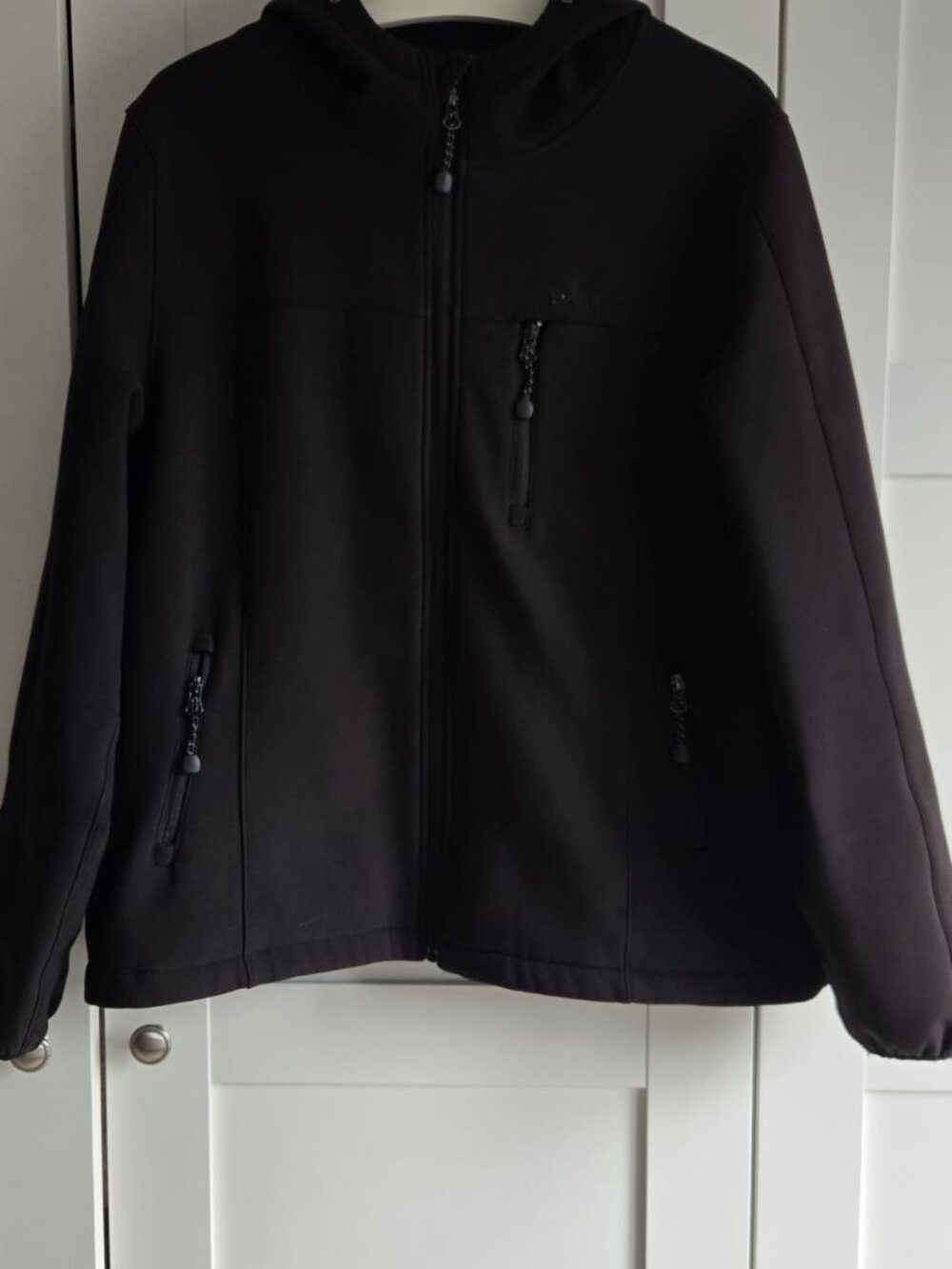 Terramar Black Hooded Softshell Fleece Jacket Size L PTP21 - Picture 4 of 12